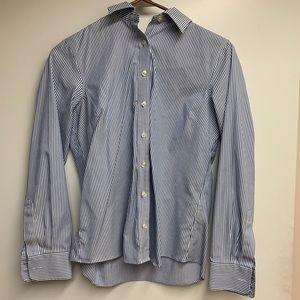 Lands’ End Button Down Striped Blouse